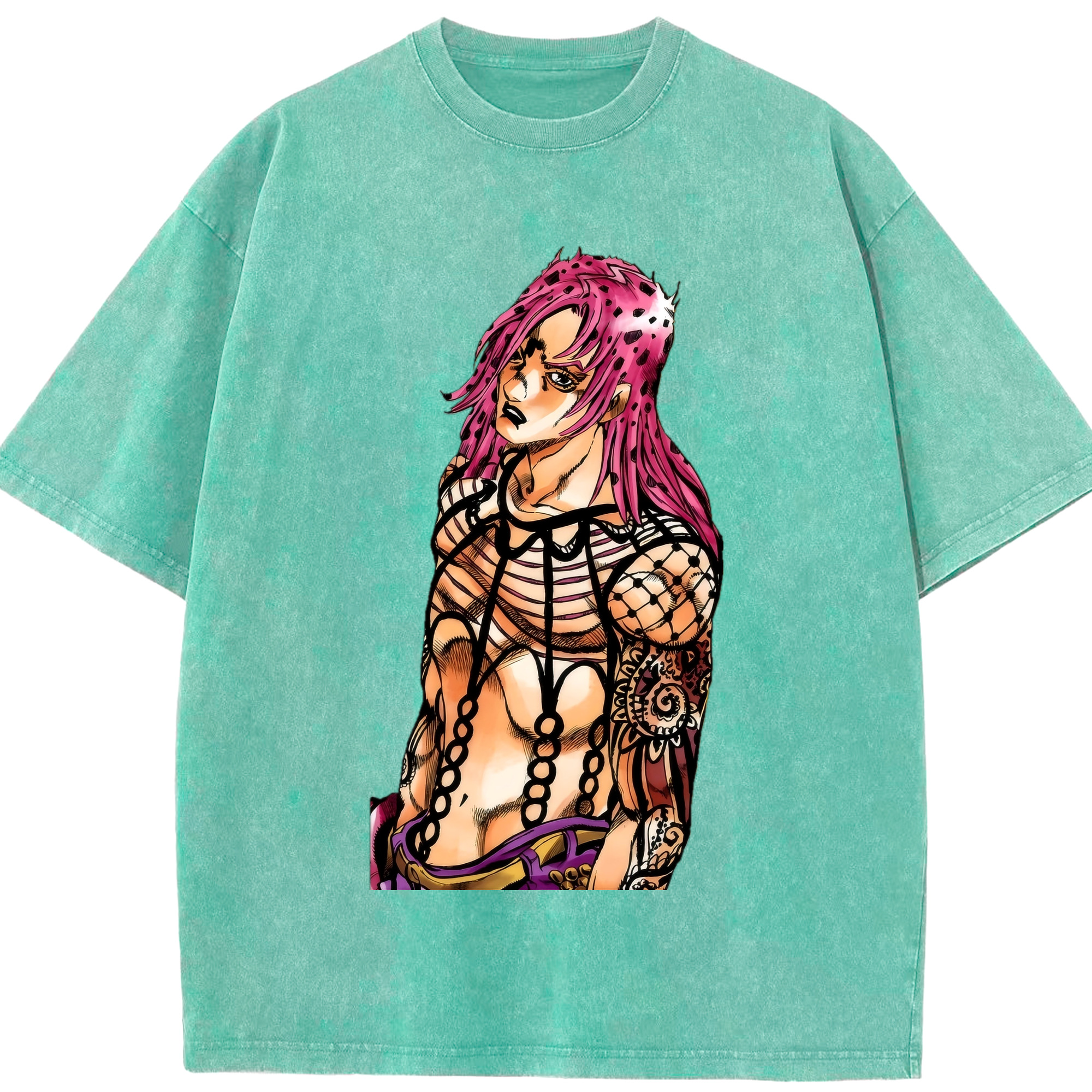 （画像用） ジョジョの奇妙な冒険 ビネガー?ドッピオ JoJo's Bizarre Adventure Vinegar Doppio 綿100% ヴィンテージ風 半袖Tシャツ（フロントプリント）